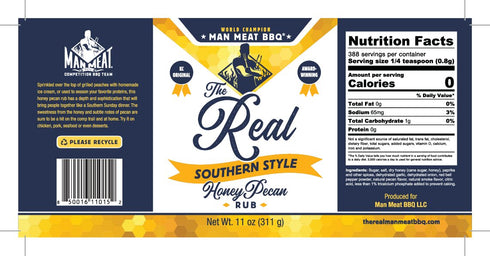 Man Meat BBQ - Southern Style Honey Pecan BBQ Rub